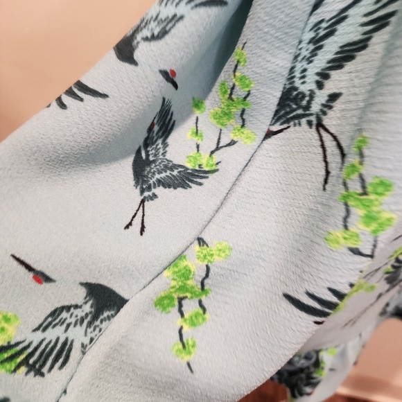 ESSENTIEL Women's Casual Relaxed fit Blue Dress with Bird Print Fits M - Picture 6 of 14